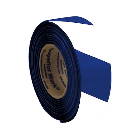 Superior Mark Floor Marking Tape, Carpet, 2inx x100Ft, Blue/White Hazard Stripe IN-40-556I